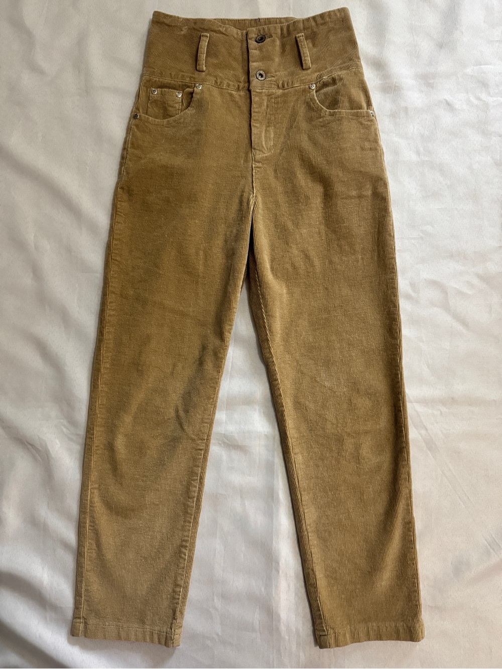 POL High Waisted Corduroy Straight Leg Pants medium retro feminine tan EUC